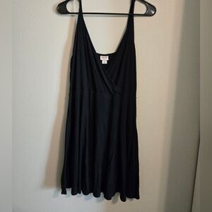 Mossimo Supply Co. Black Ribbed V-Neck Mini Dress| Womens M